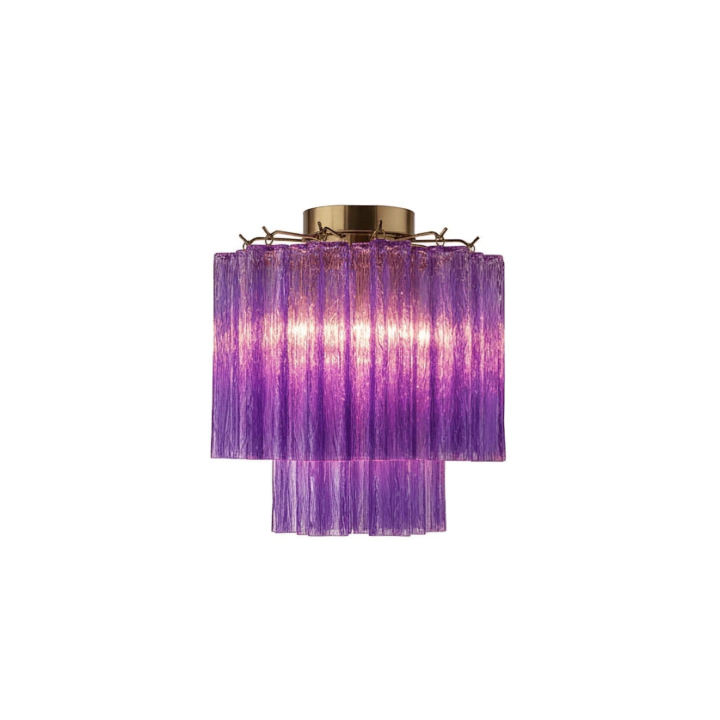 Fiora Pink Glass Flush Ceiling Light