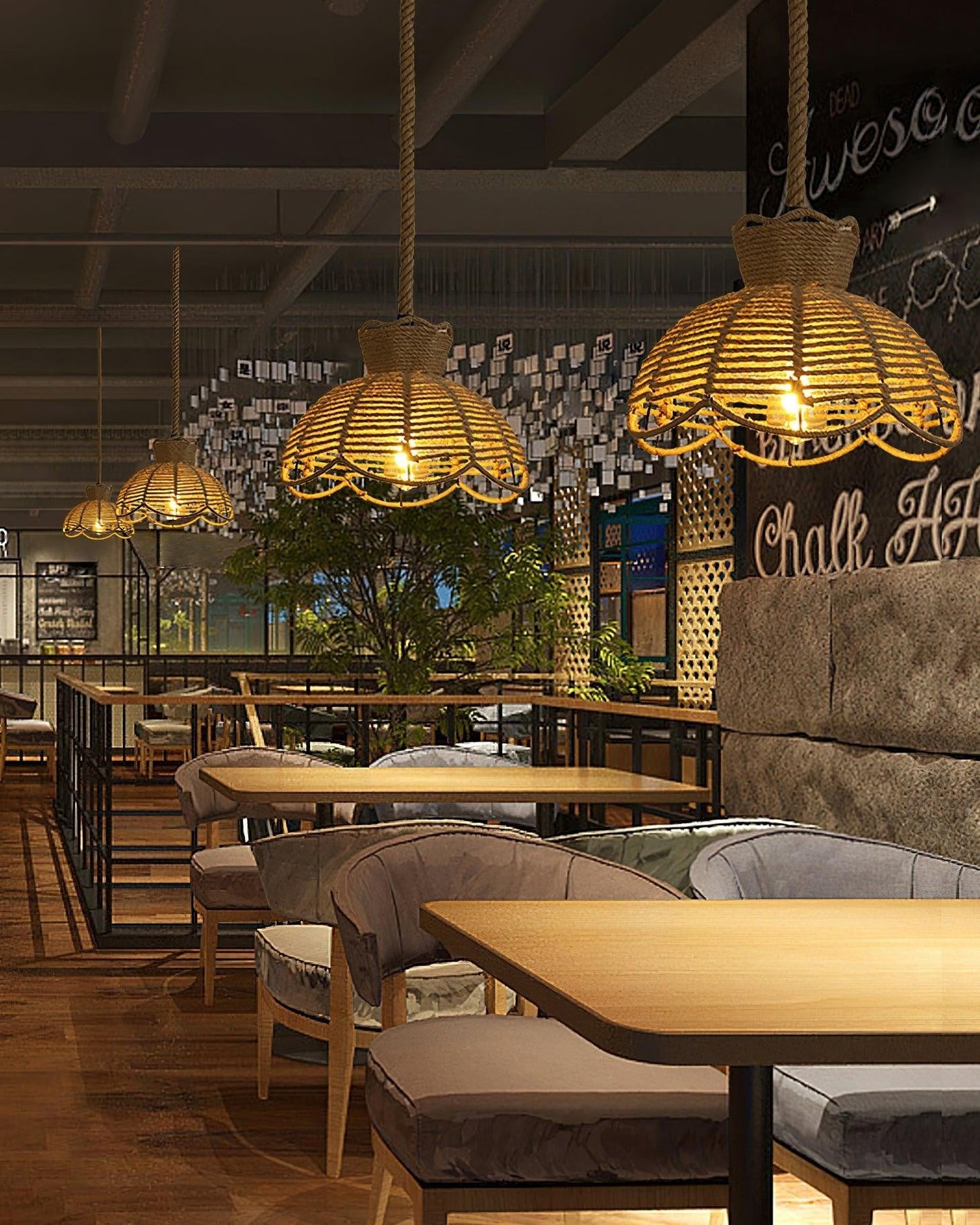 Handwoven Hemp Rope Statement Pendant