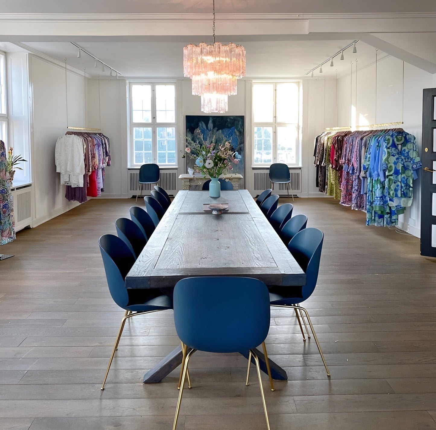 Rose Murano Glass Statement Chandelier