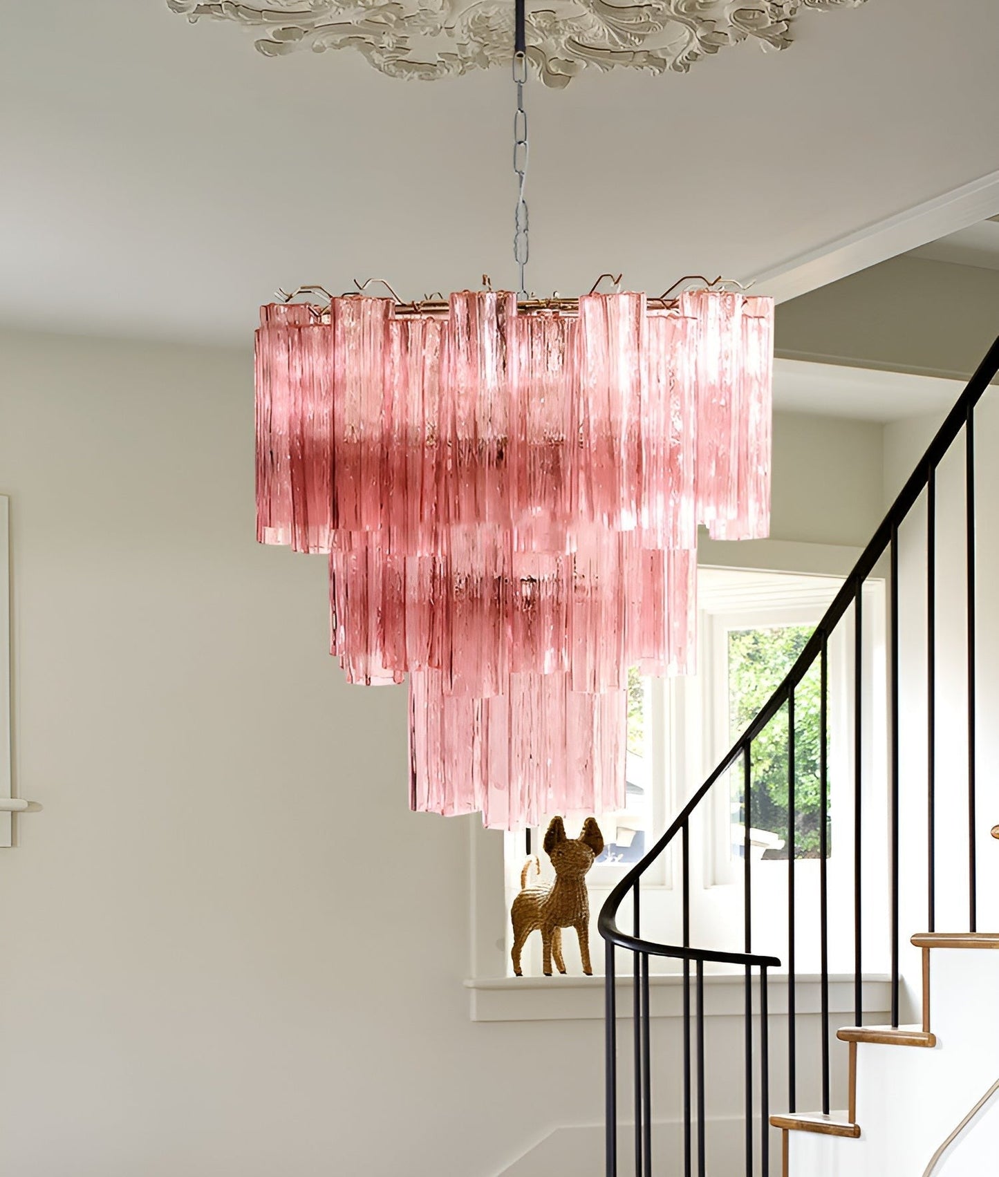 Rose Murano Glass Statement Chandelier
