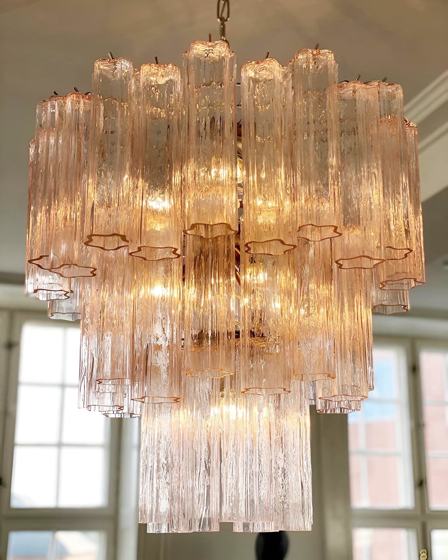 Rose Murano Glass Statement Chandelier