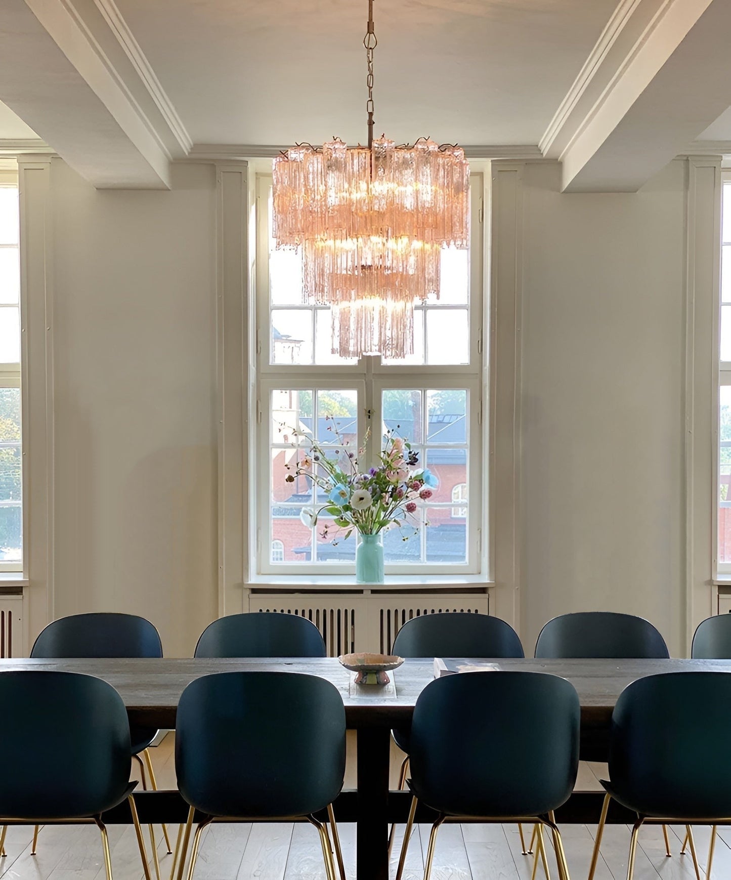 Rose Murano Glass Statement Chandelier