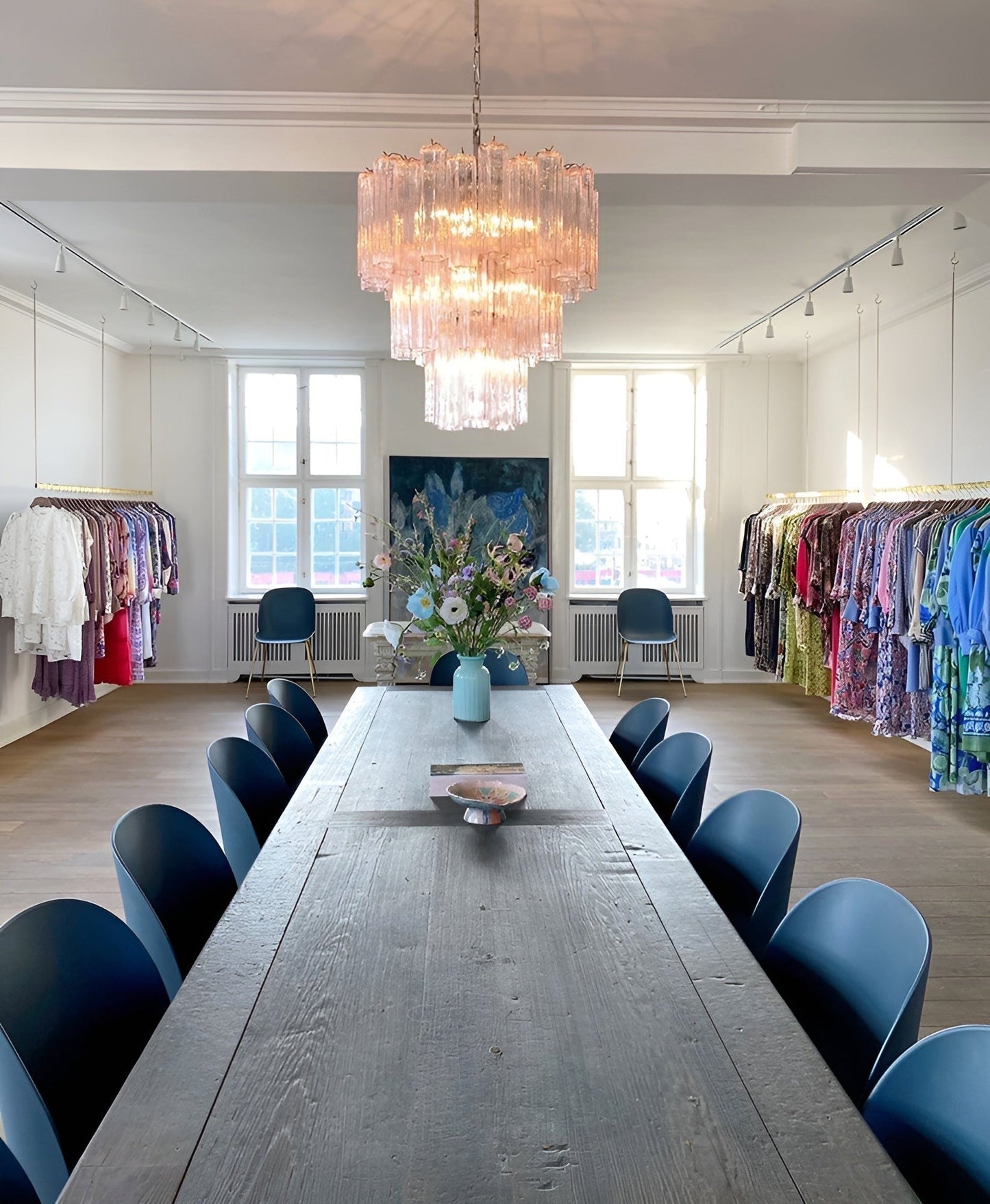 Rose Murano Glass Statement Chandelier