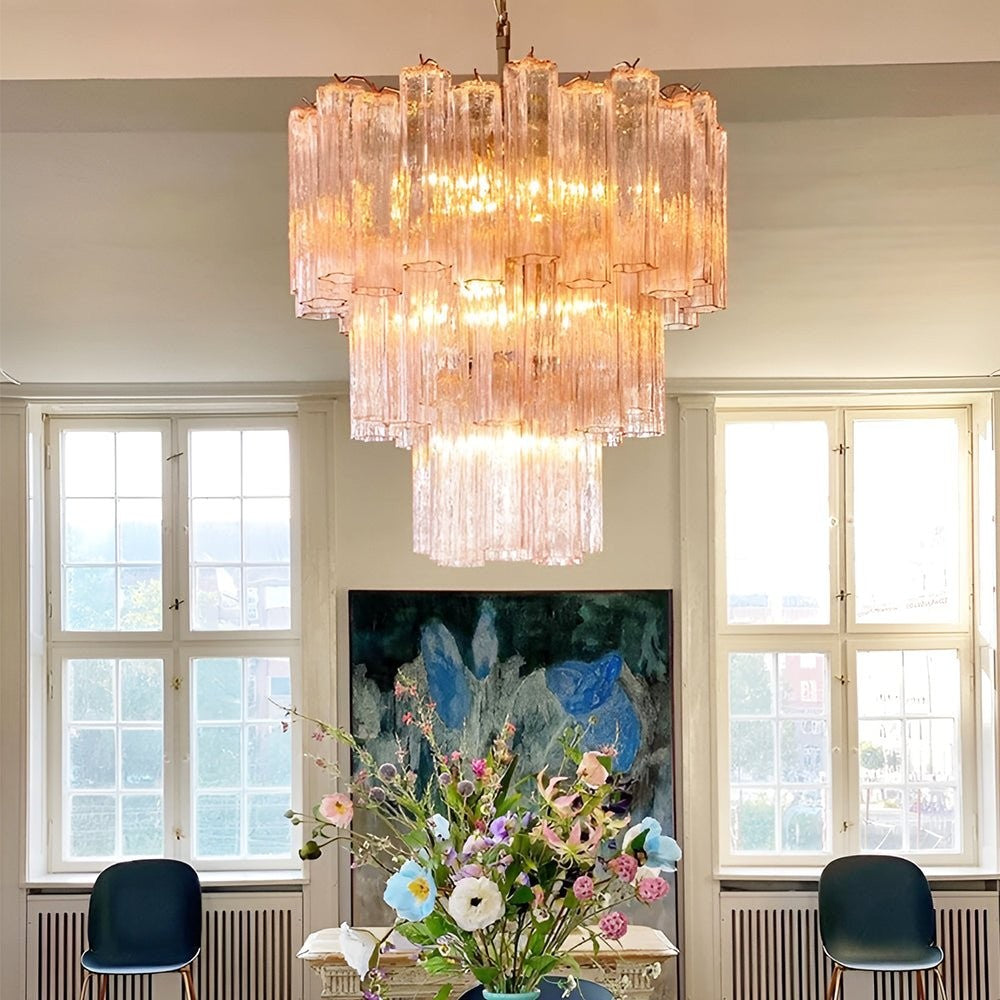 Rose Murano Glass Statement Chandelier