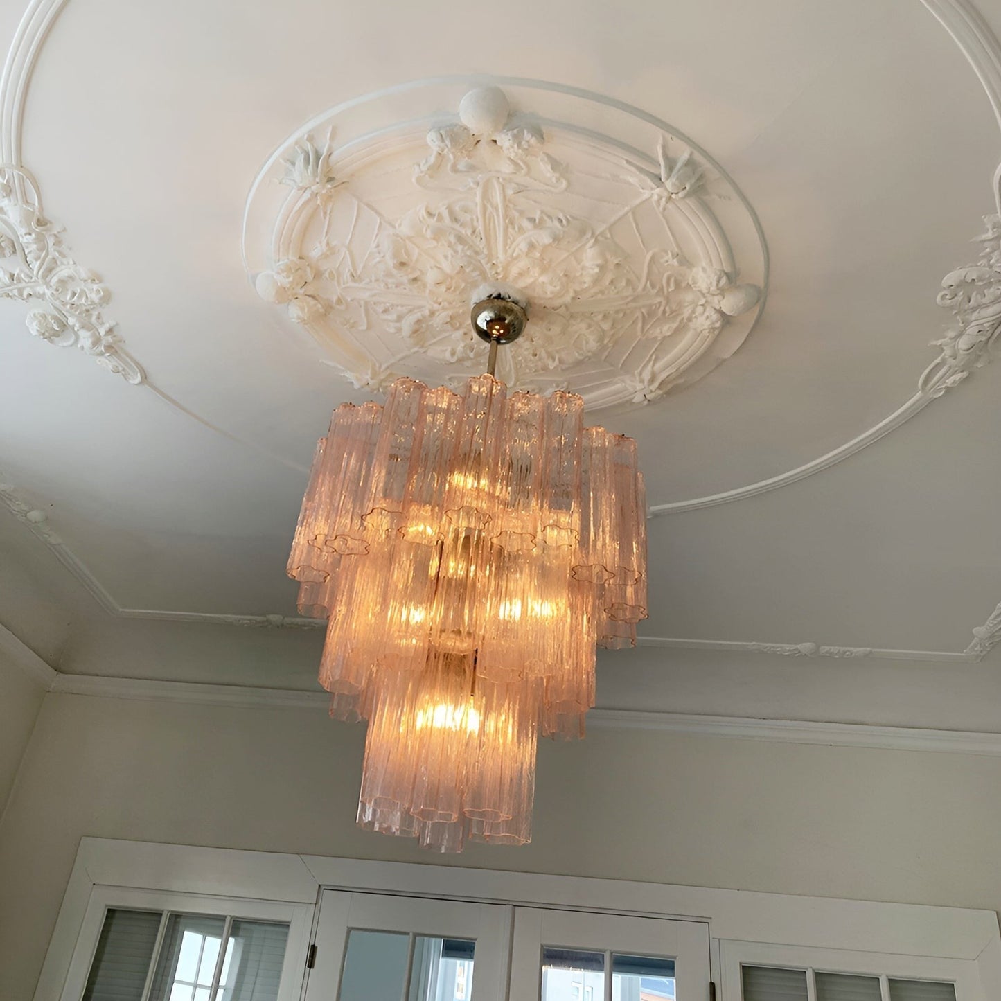 Rose Murano Glass Statement Chandelier