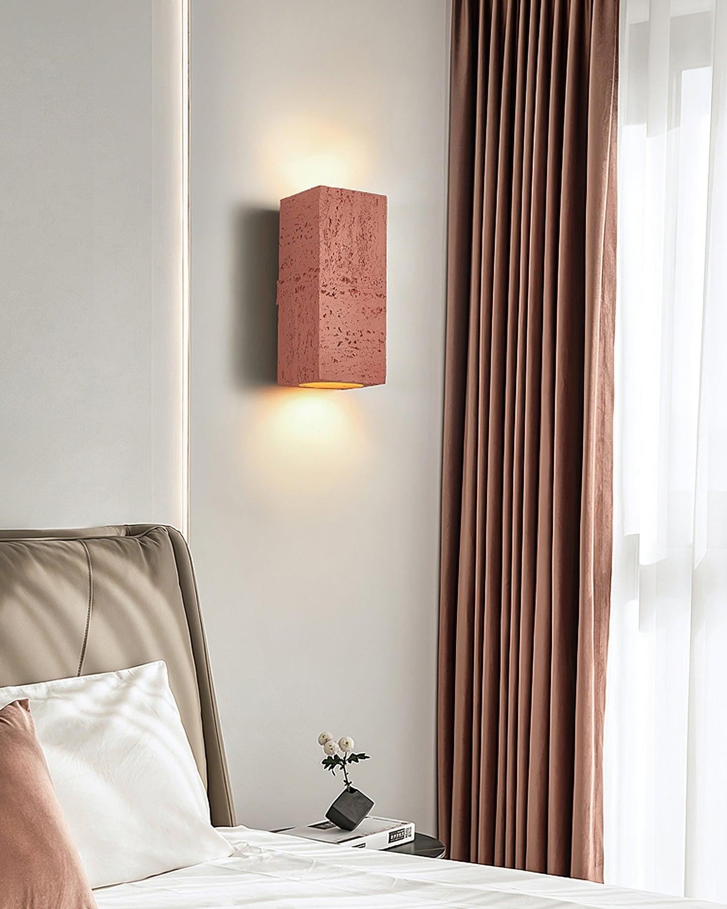 Sculpted Brick-Form Wall Light