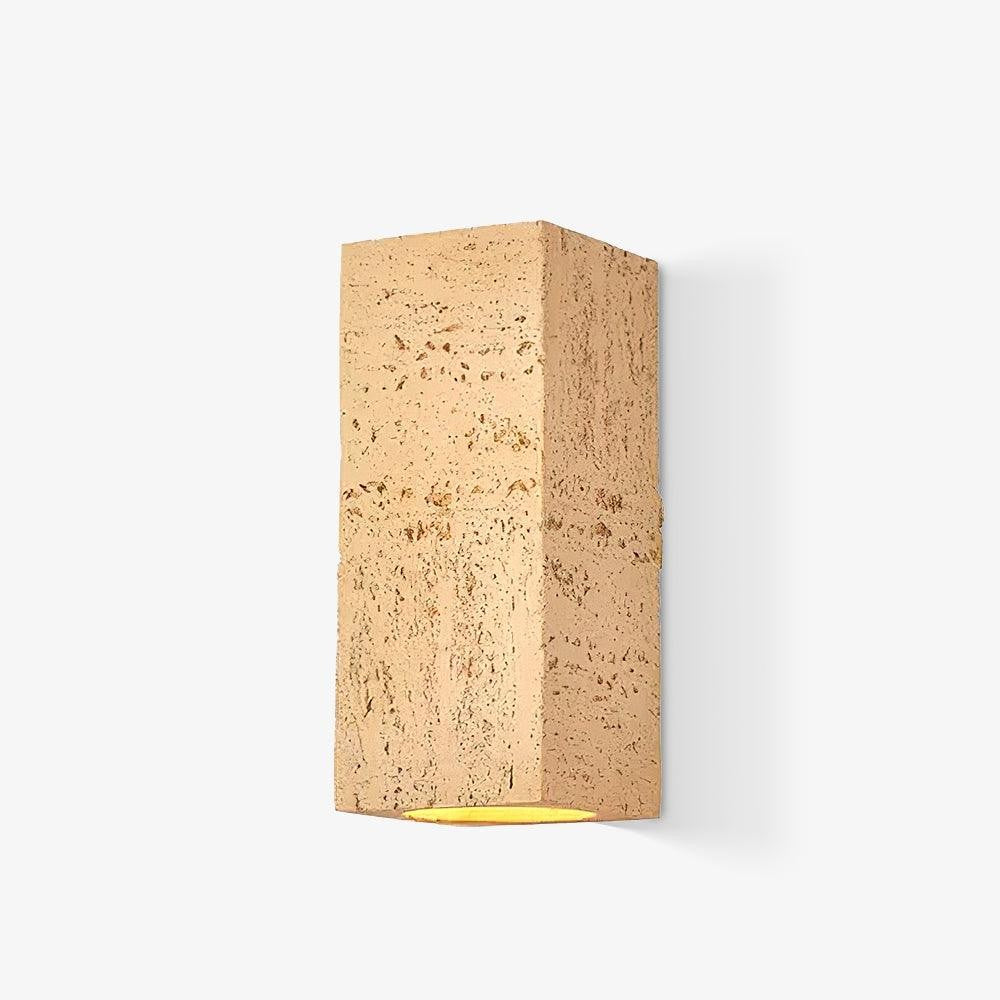 Sculpted Brick-Form Wall Light