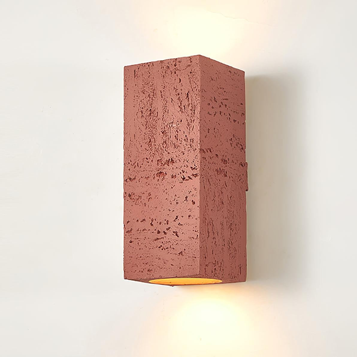 Sculpted Brick-Form Wall Light