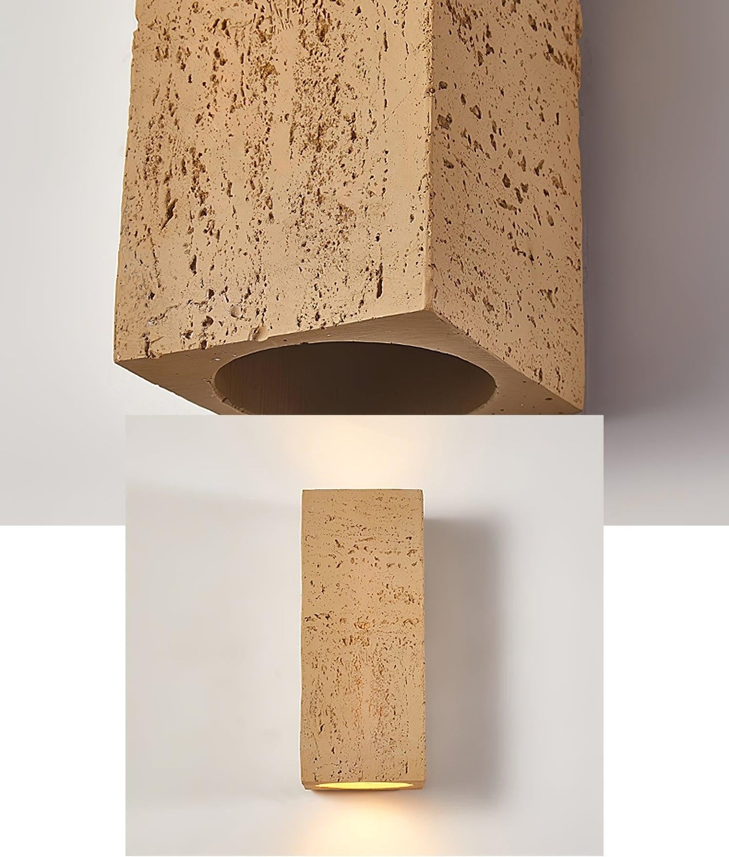 Sculpted Brick-Form Wall Light