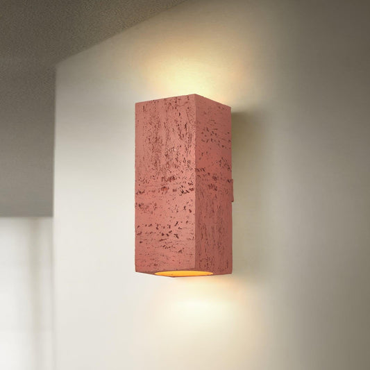 Sculpted Brick-Form Wall Light