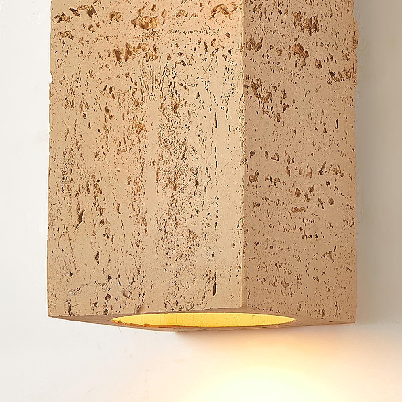 Sculpted Brick-Form Wall Light