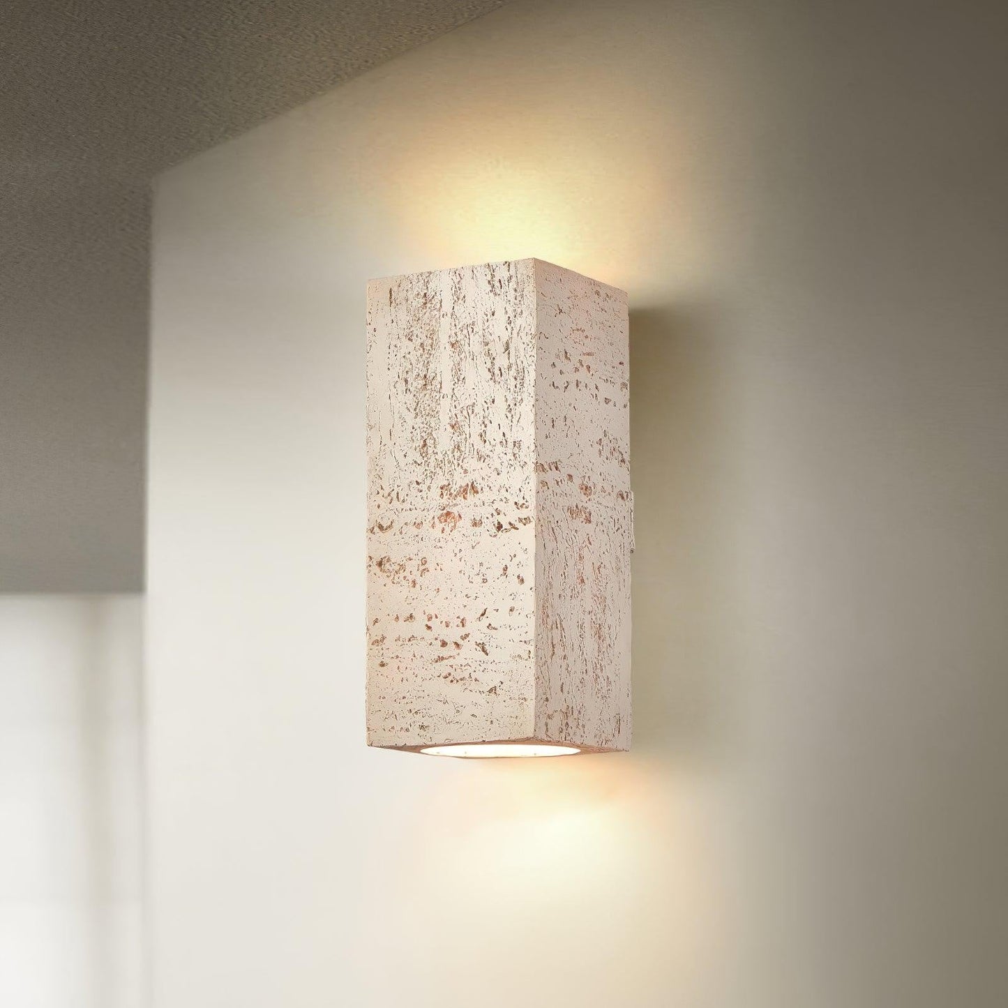 Sculpted Brick-Form Wall Light