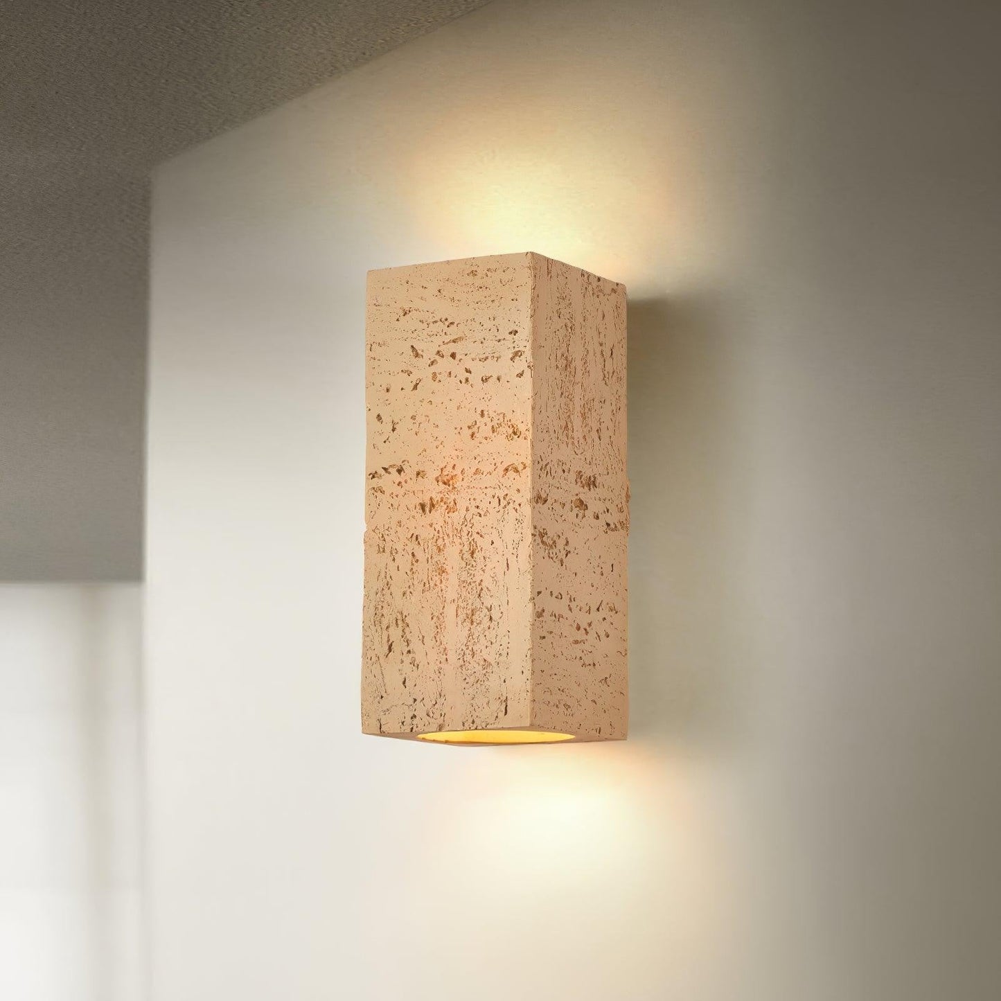 Sculpted Brick-Form Wall Light