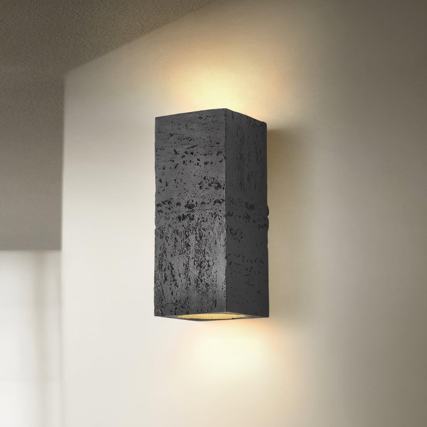 Sculpted Brick-Form Wall Light