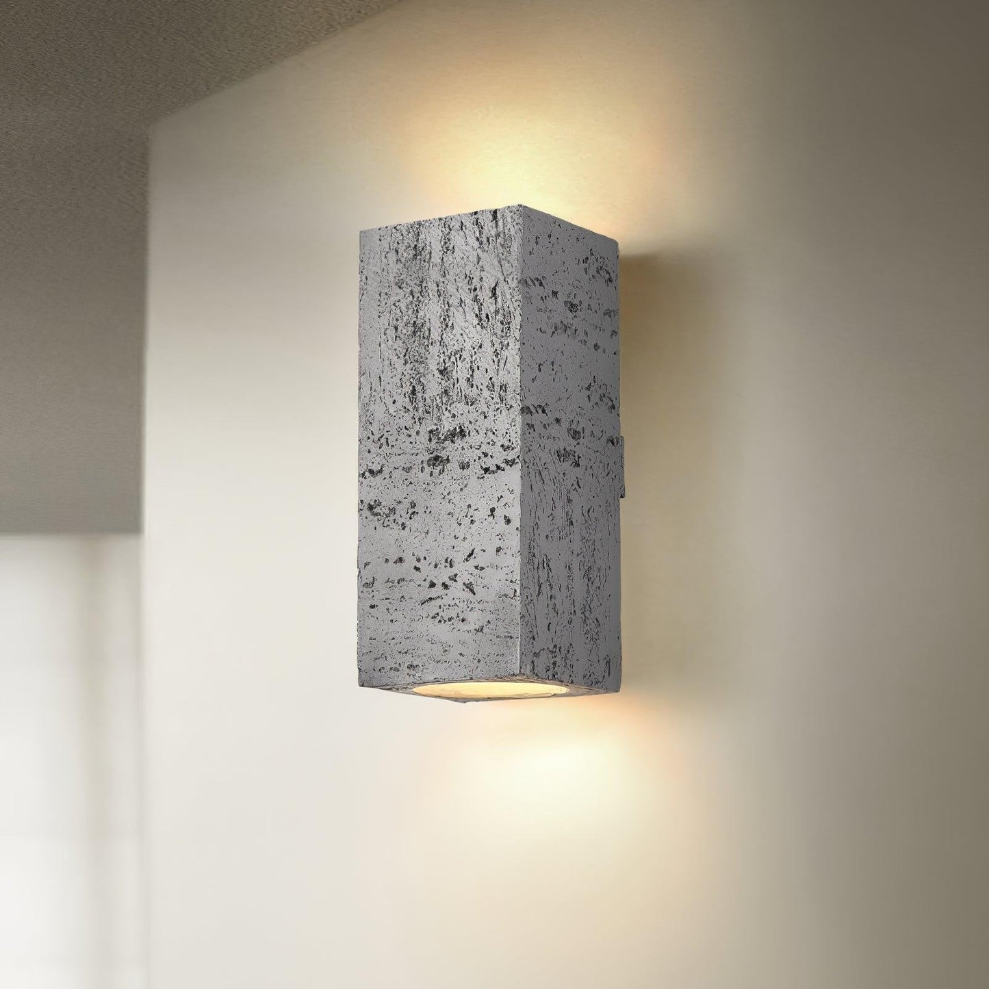 Sculpted Brick-Form Wall Light
