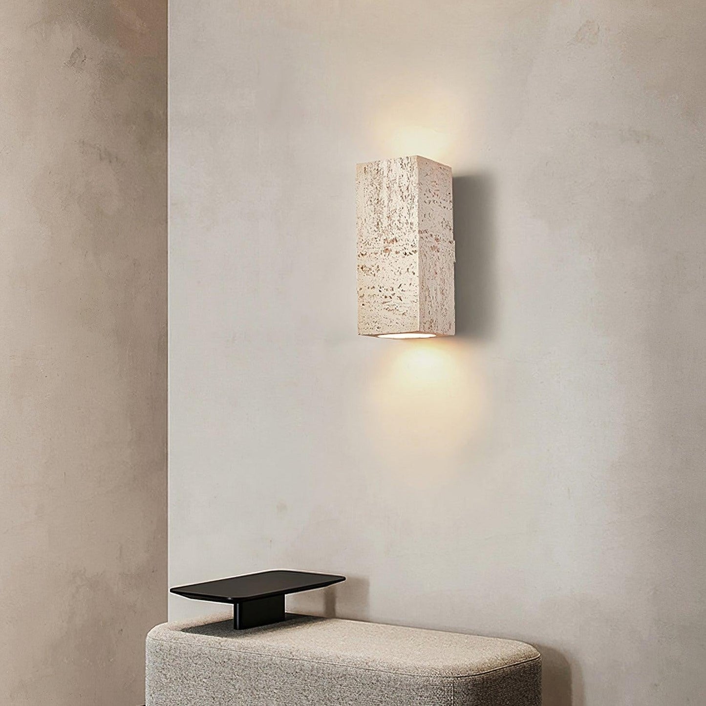 Sculpted Brick-Form Wall Light