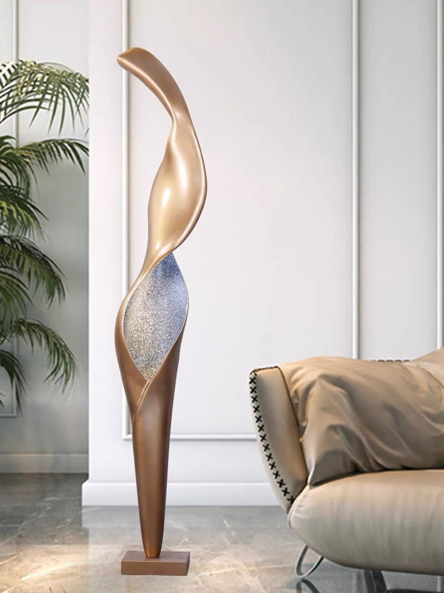 Sculpted Torch Style Floor Lamp