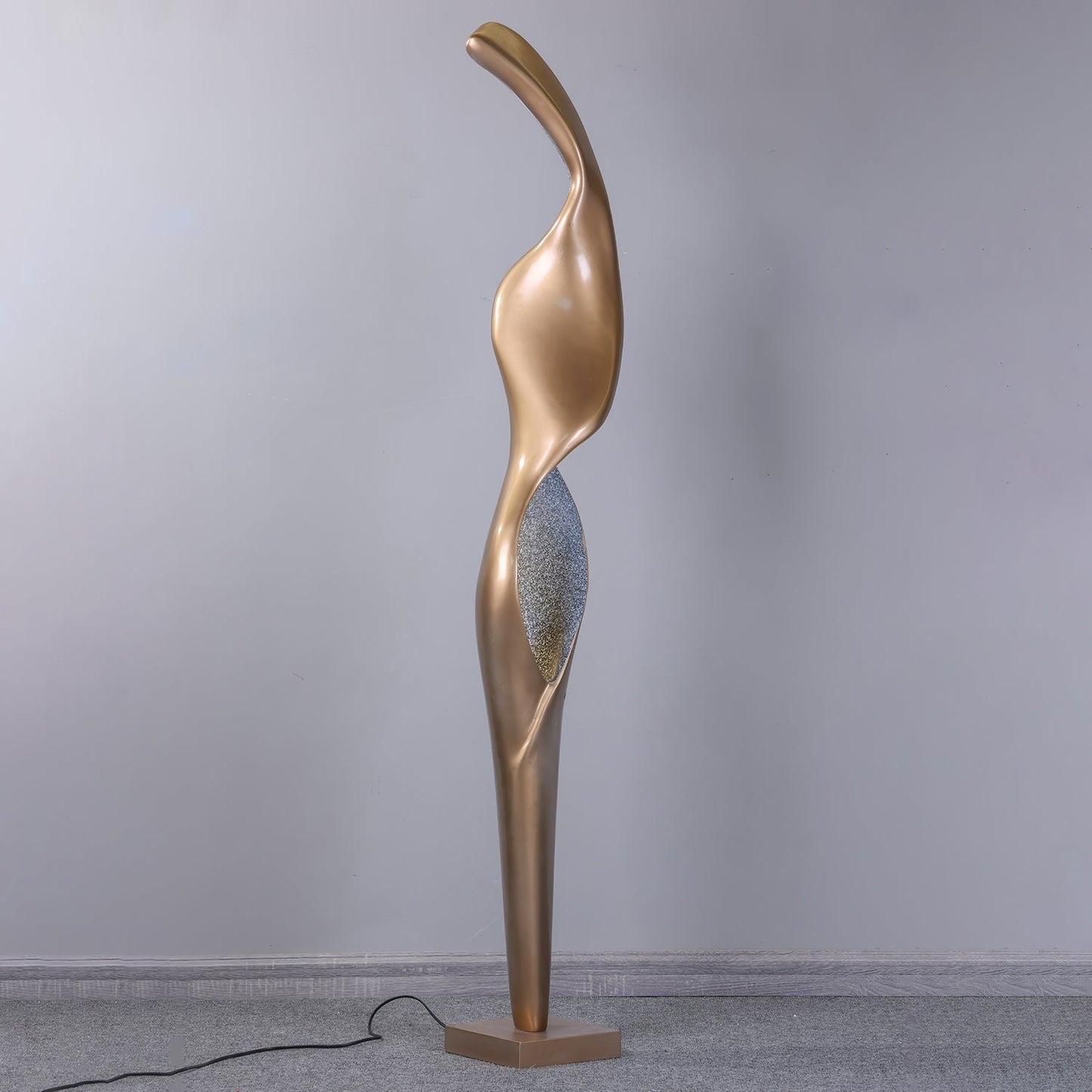 Sculpted Torch Style Floor Lamp