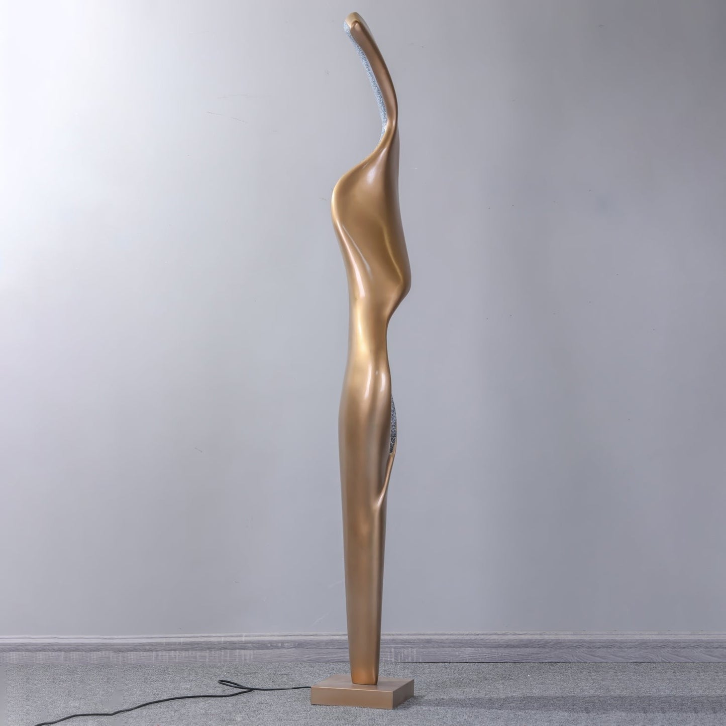 Sculpted Torch Style Floor Lamp