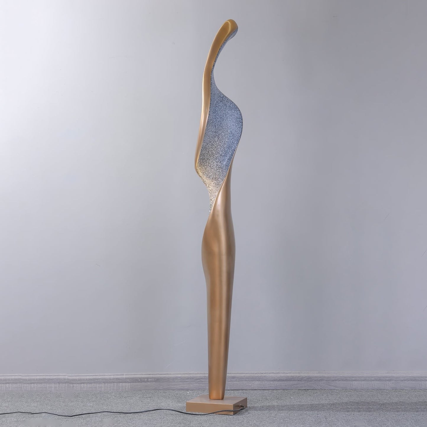 Sculpted Torch Style Floor Lamp