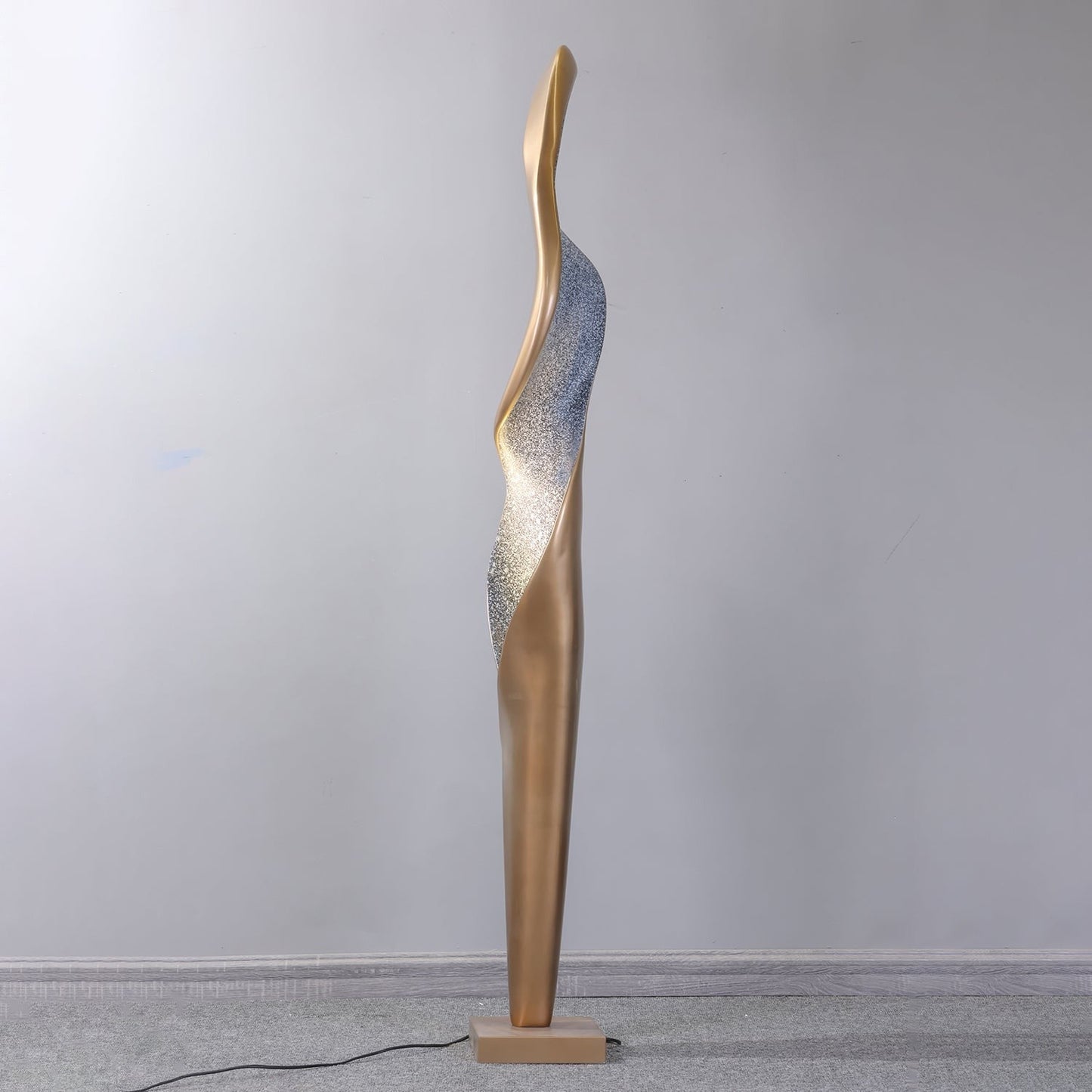 Sculpted Torch Style Floor Lamp