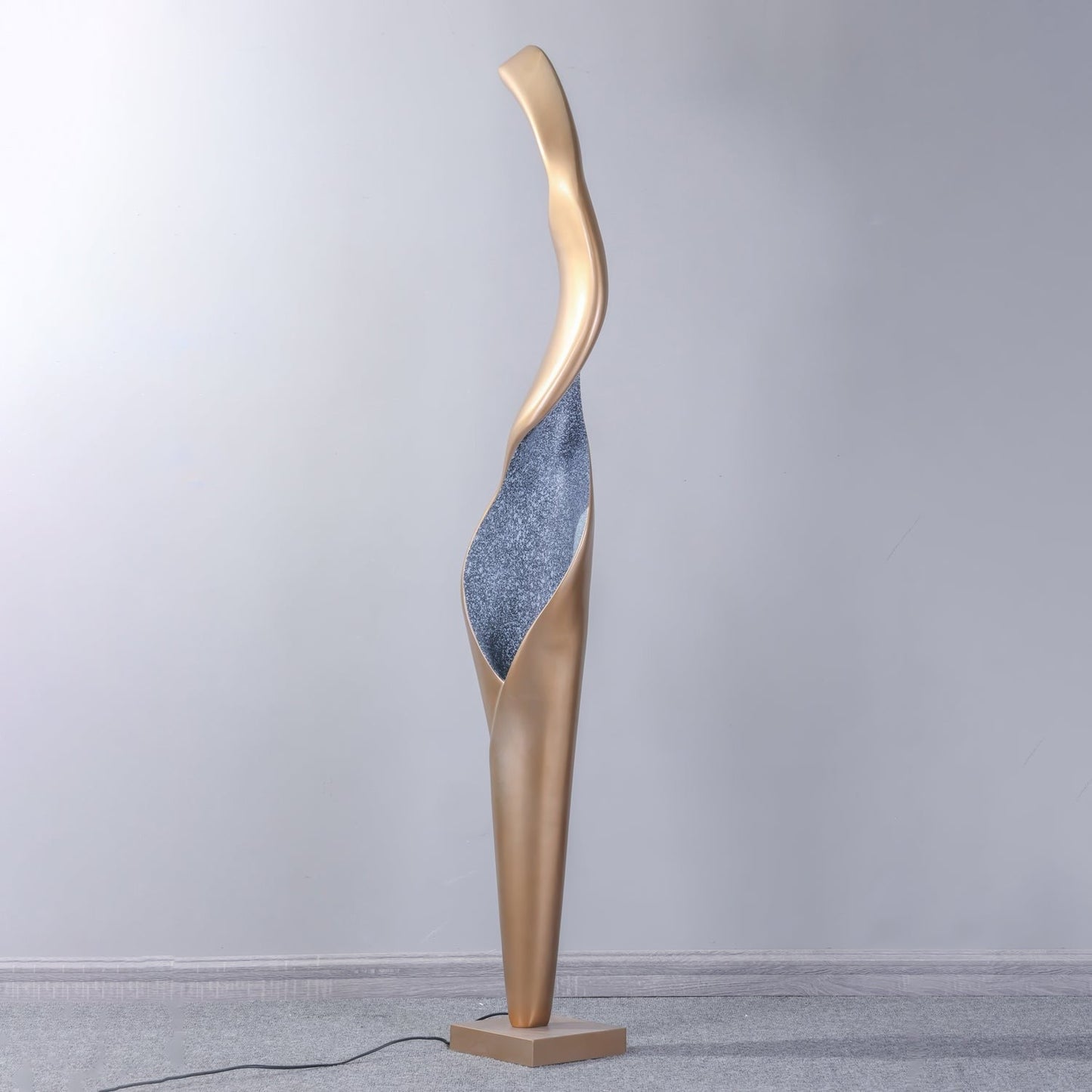Sculpted Torch Style Floor Lamp