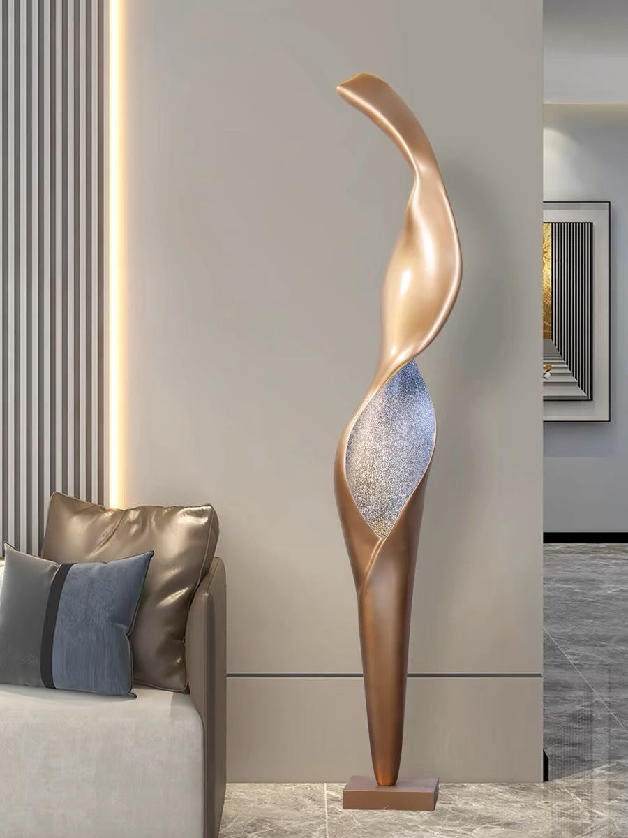Sculpted Torch Style Floor Lamp