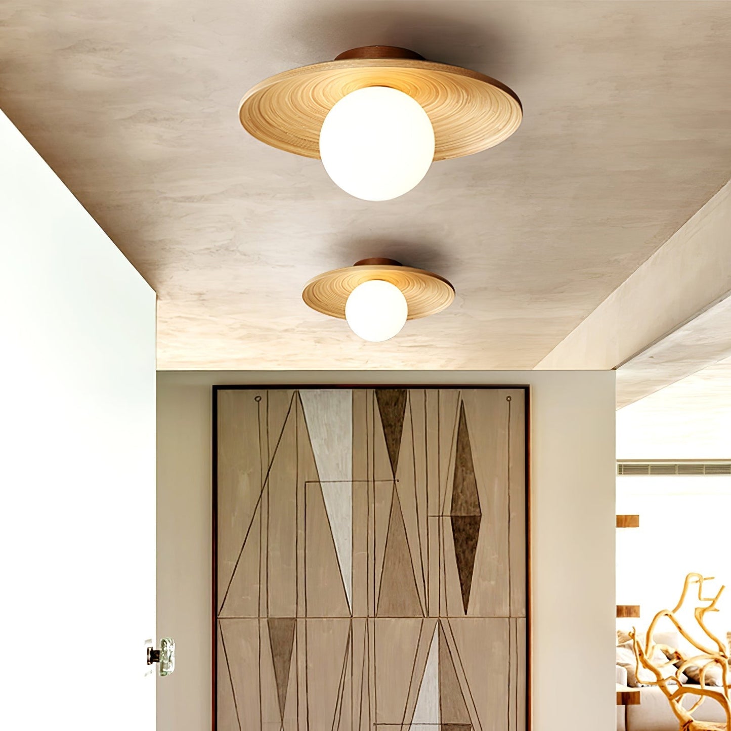 Soluna Wood Disc Ceiling Light