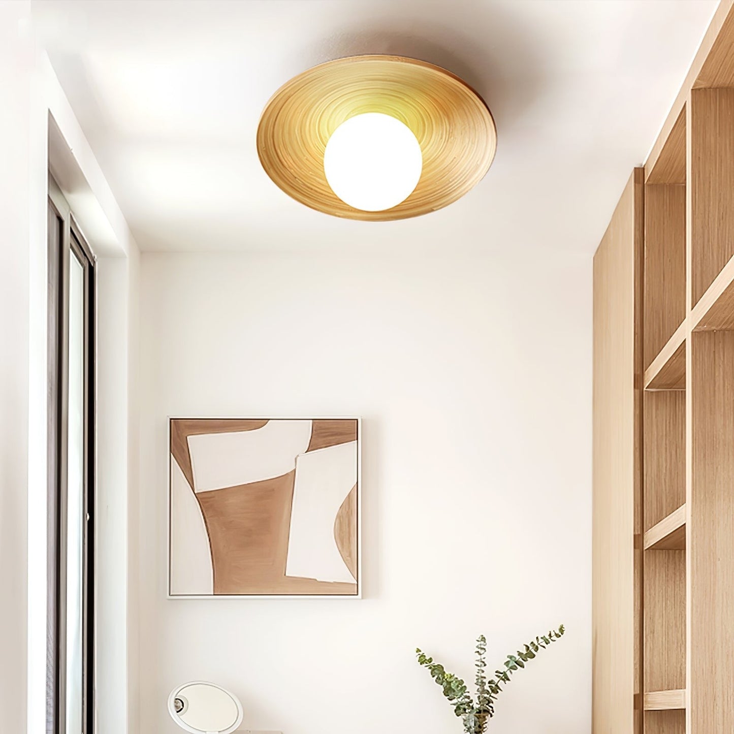 Soluna Wood Disc Ceiling Light