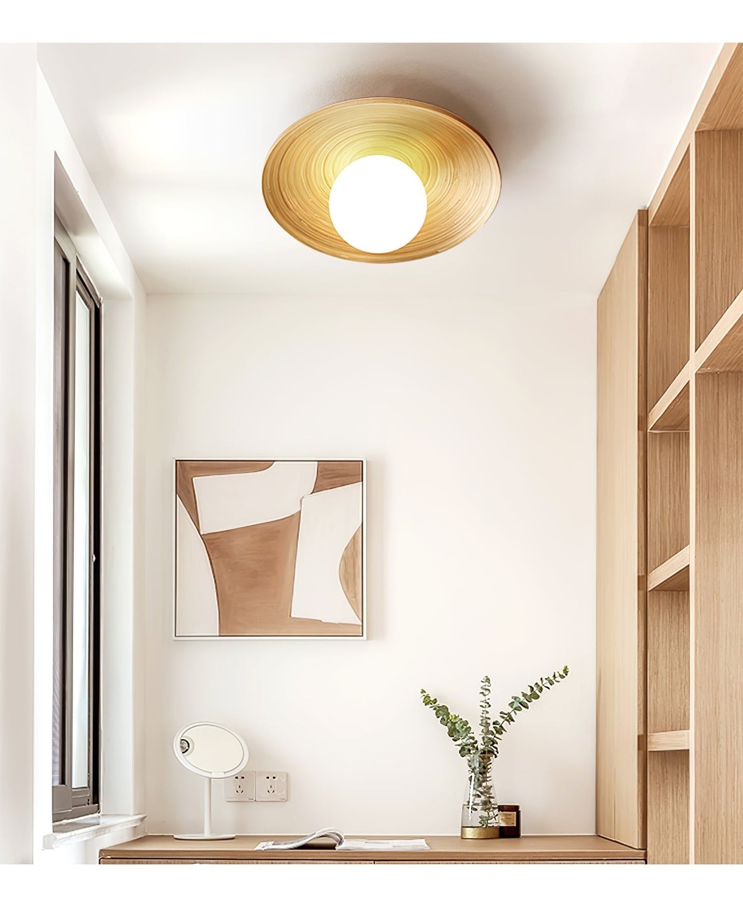 Soluna Wood Disc Ceiling Light