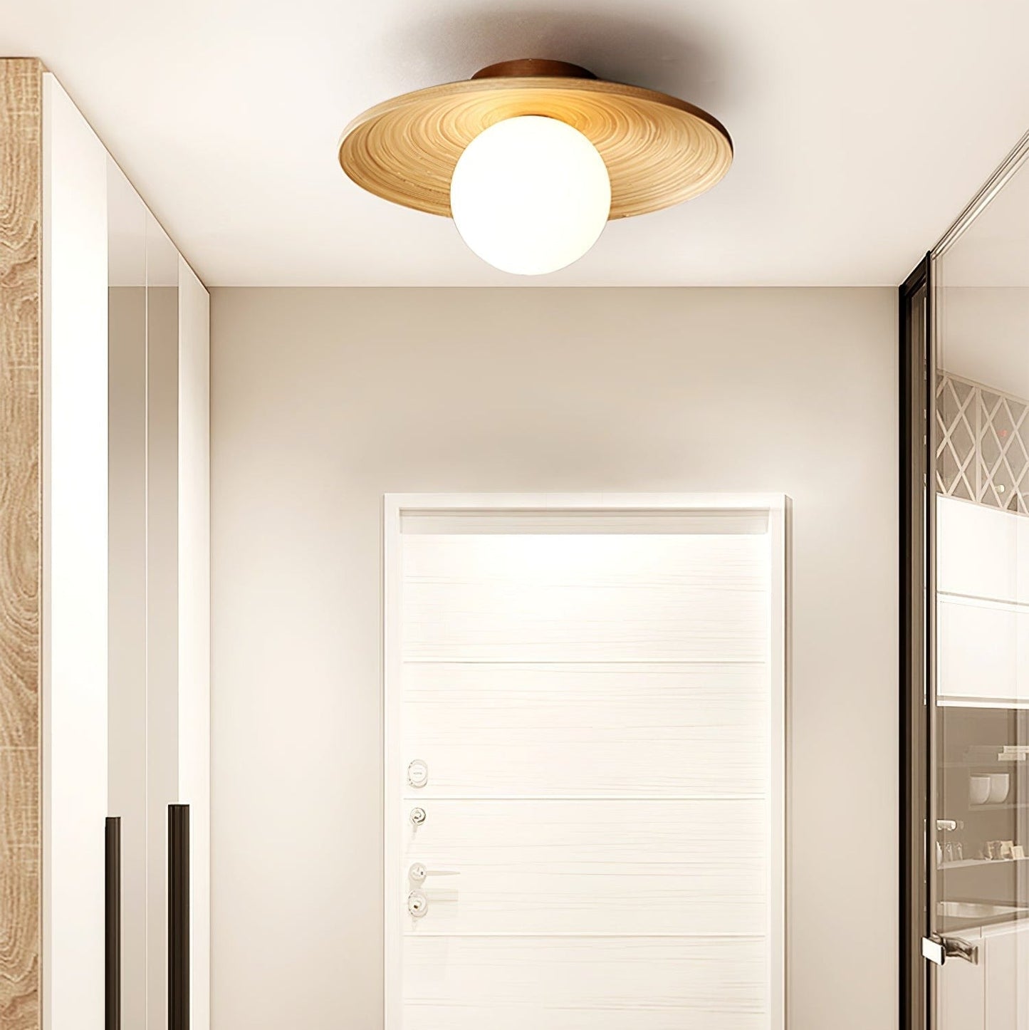 Soluna Wood Disc Ceiling Light