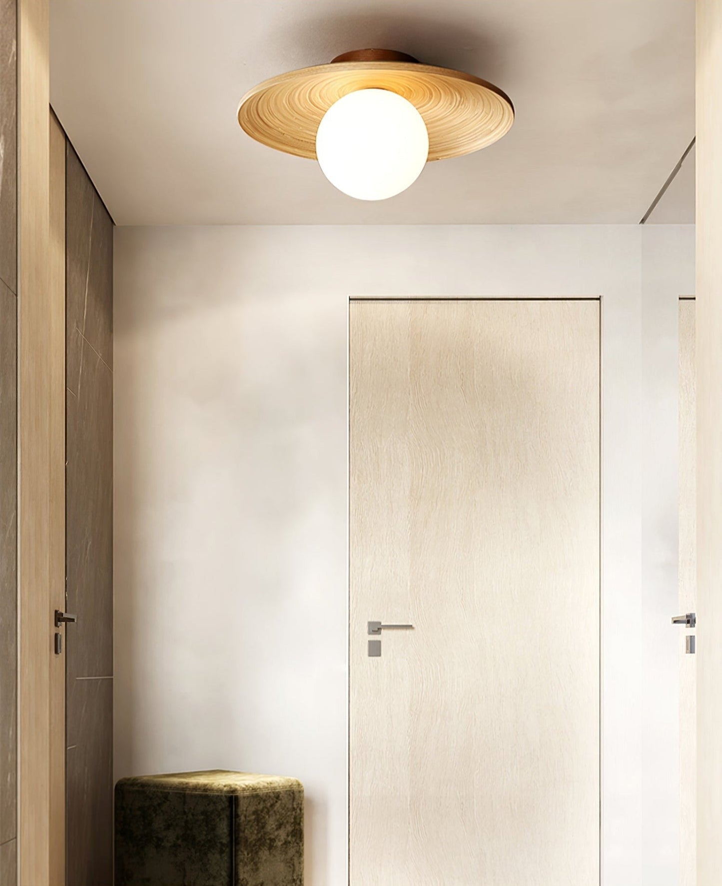 Soluna Wood Disc Ceiling Light