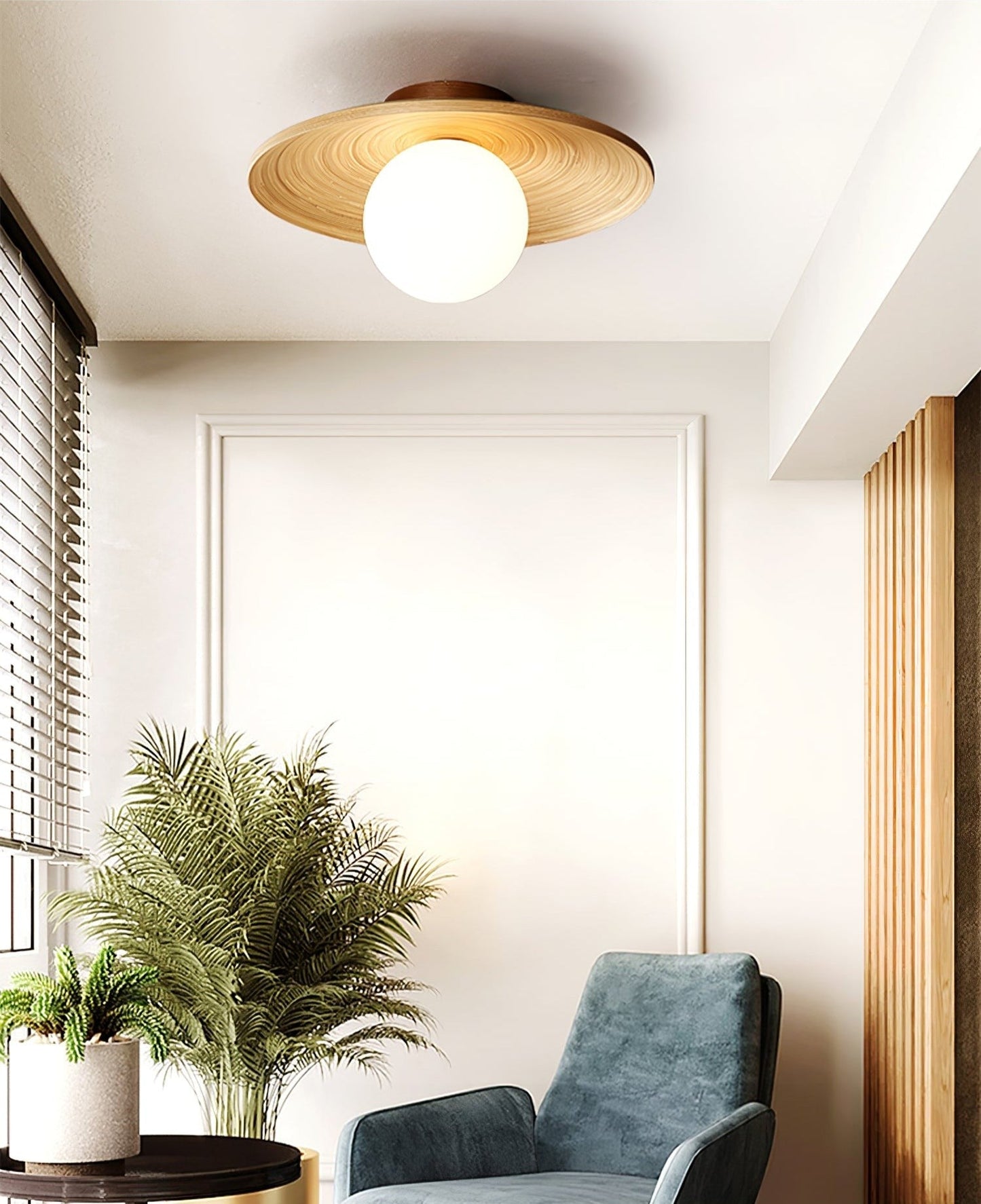 Soluna Wood Disc Ceiling Light