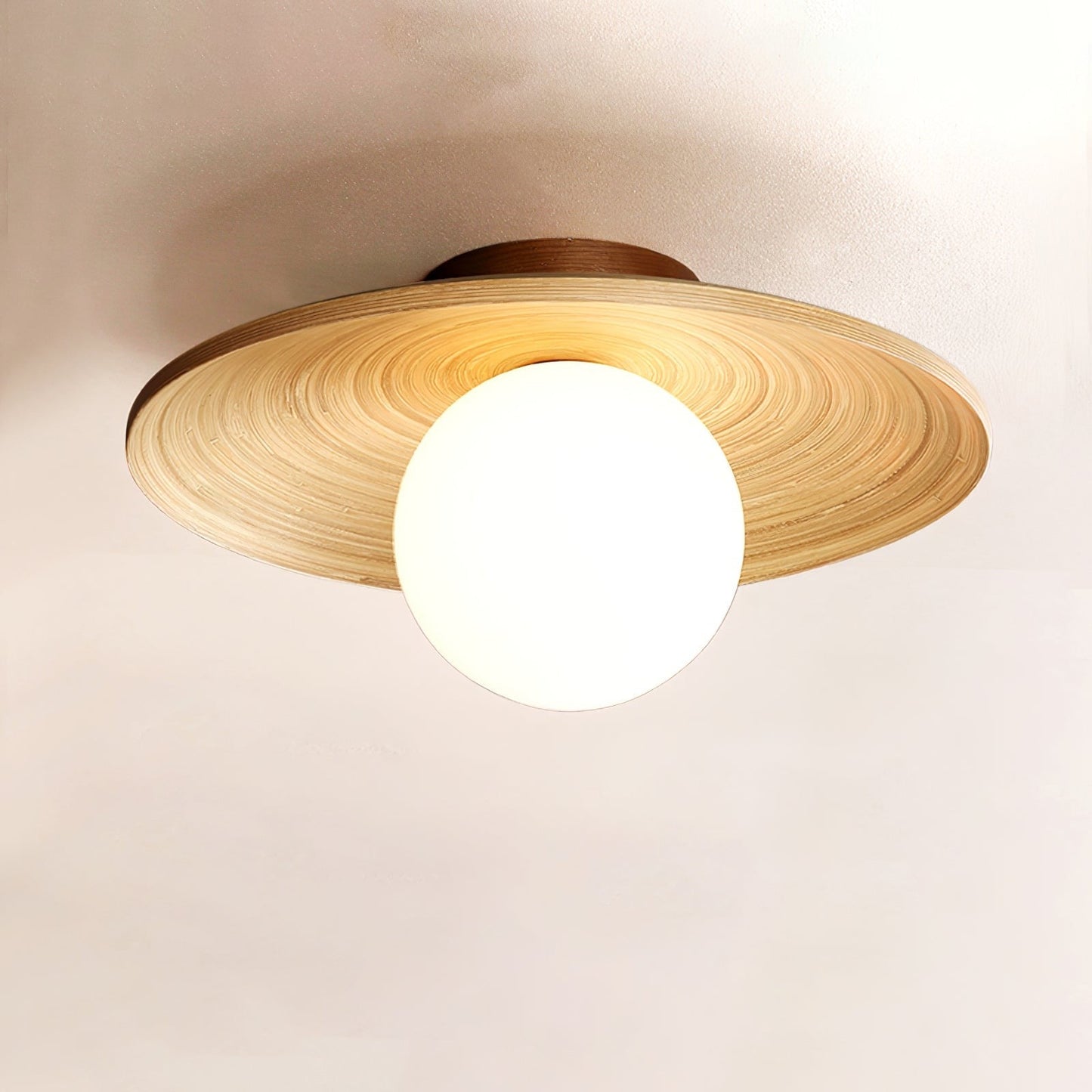 Soluna Wood Disc Ceiling Light