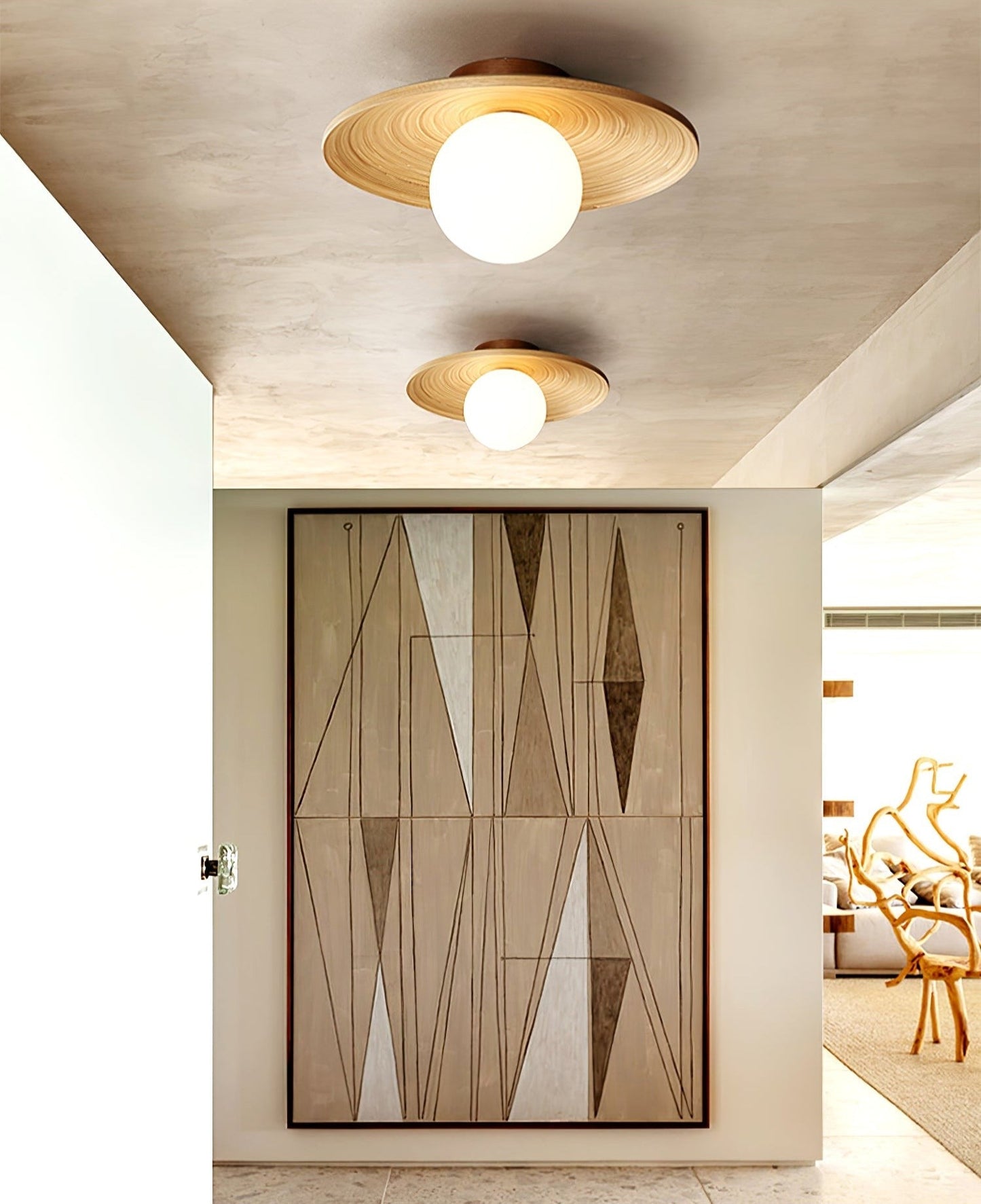 Soluna Wood Disc Ceiling Light