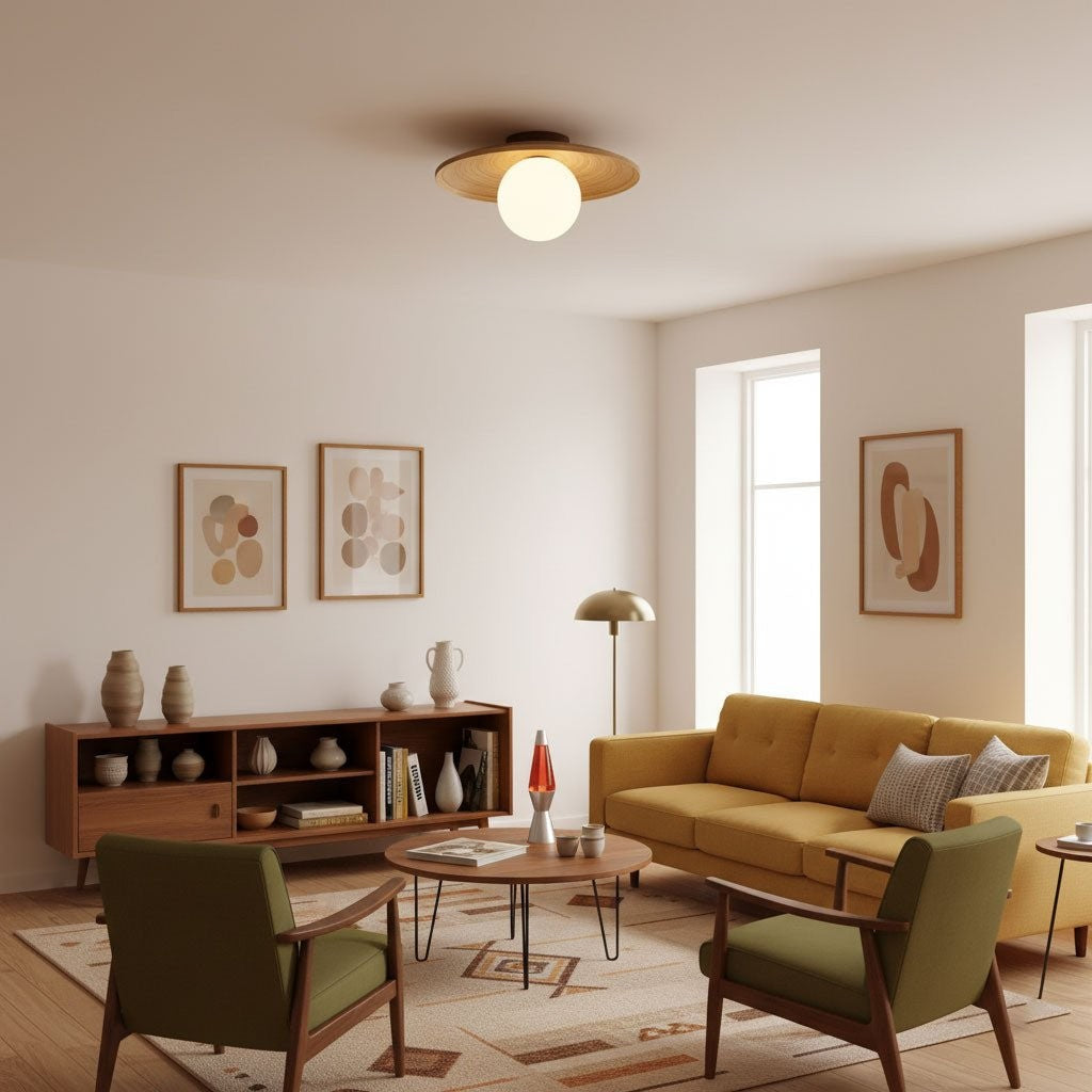 Soluna Wood Disc Ceiling Light