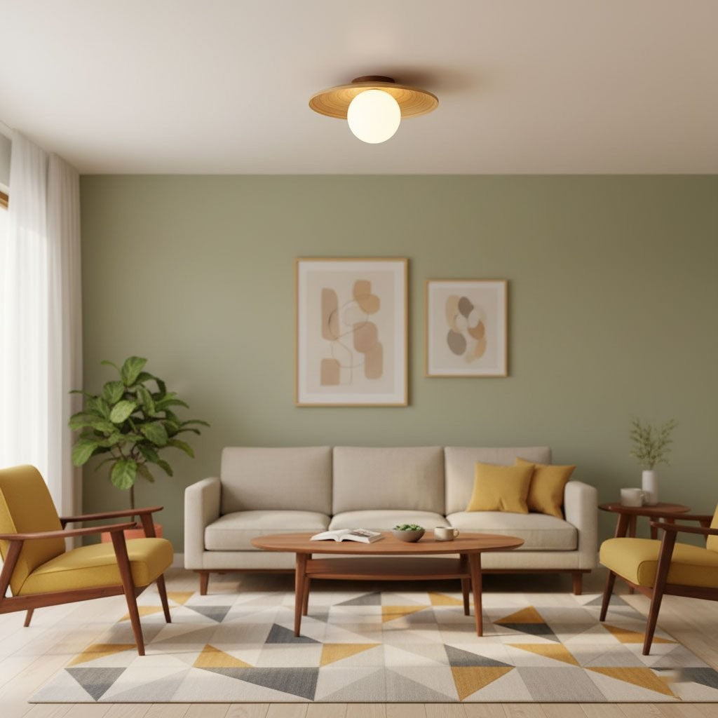 Soluna Wood Disc Ceiling Light