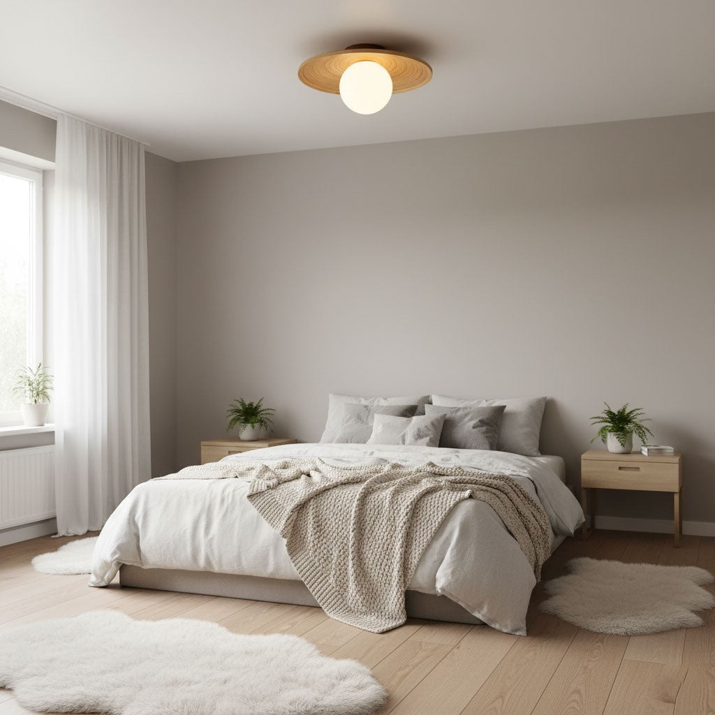 Soluna Wood Disc Ceiling Light