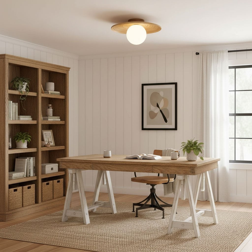 Soluna Wood Disc Ceiling Light