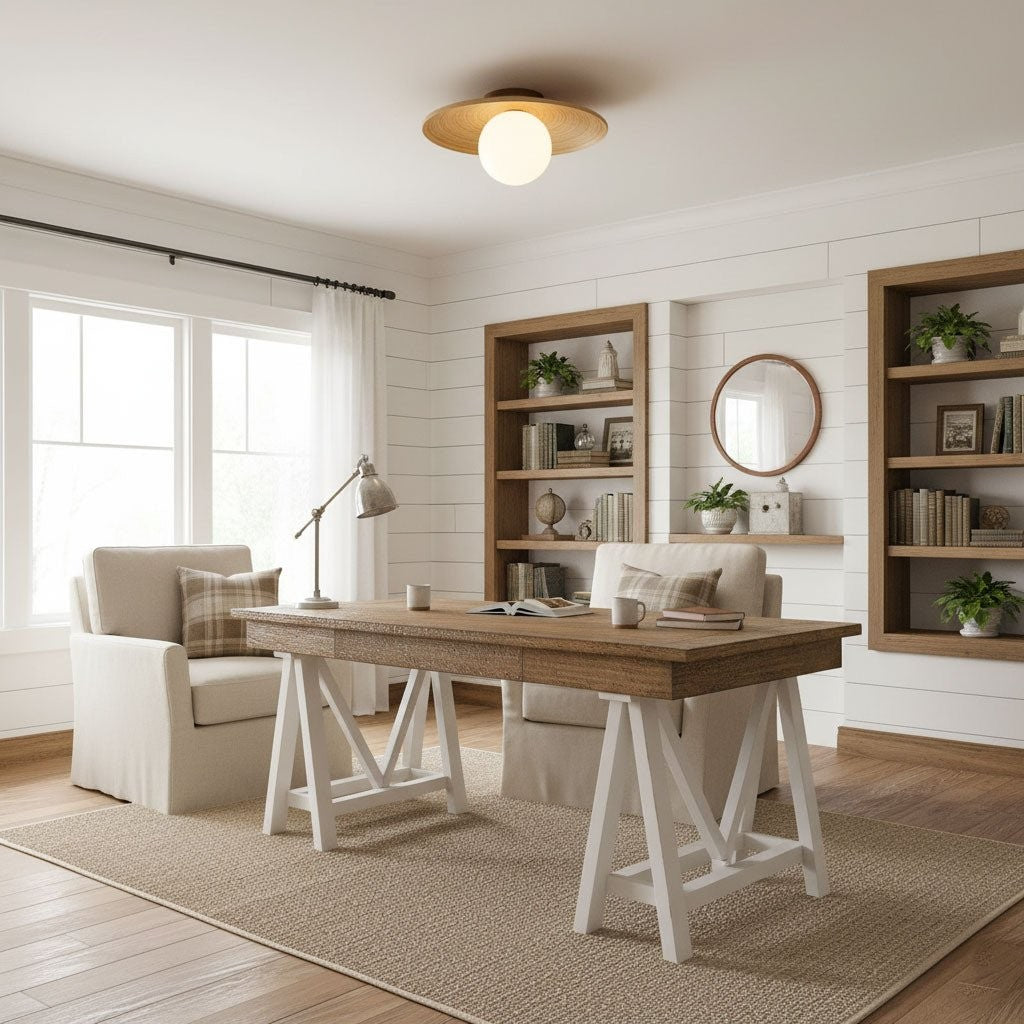 Soluna Wood Disc Ceiling Light