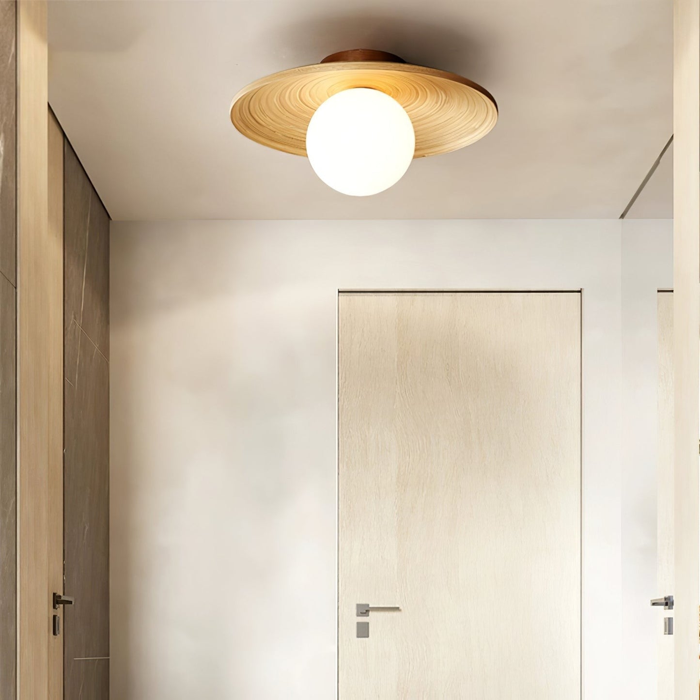 Soluna Wood Disc Ceiling Light