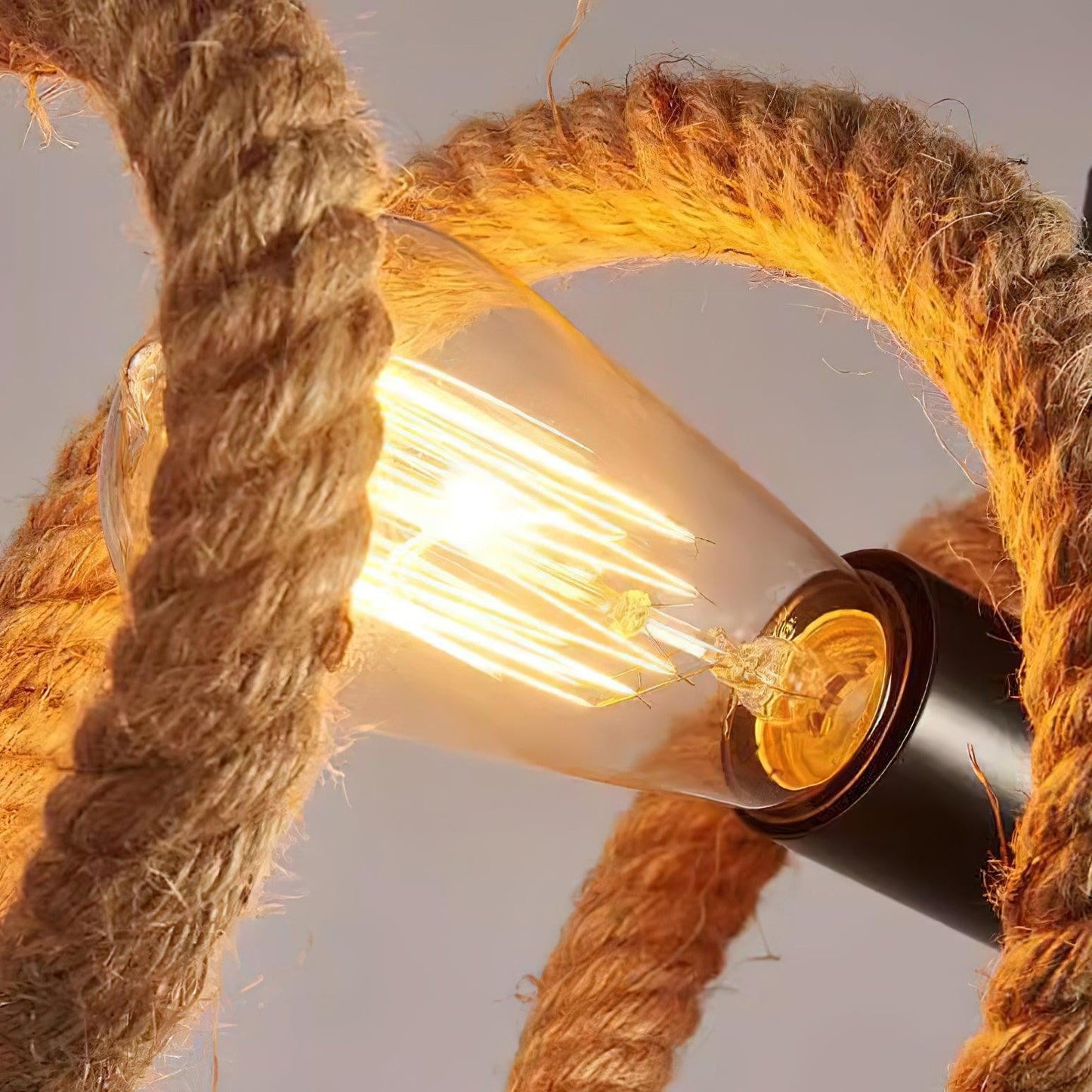 Spiral Hemp Rope Industrial Chandelier