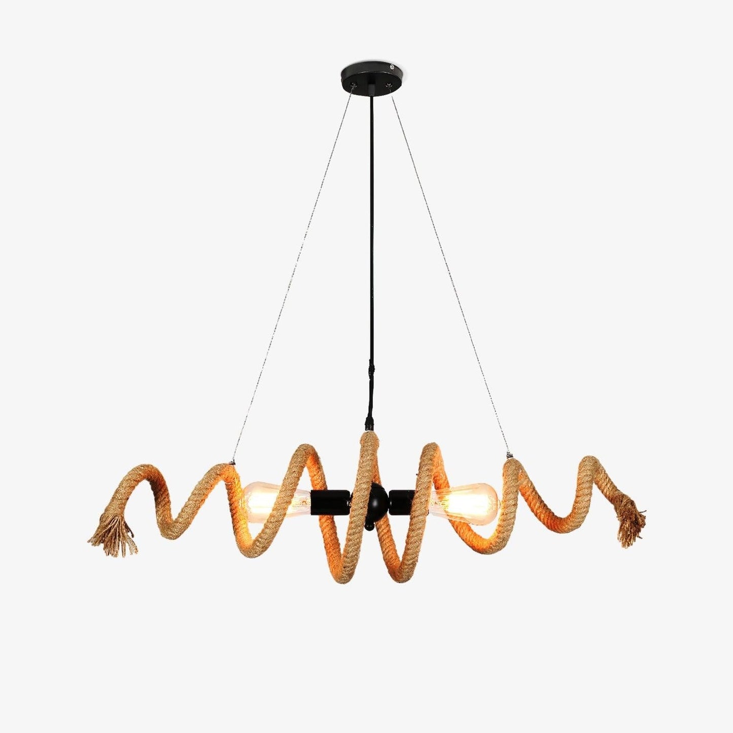 Spiral Hemp Rope Industrial Chandelier