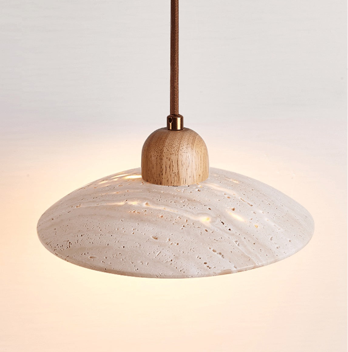 Travertine Halo Dome Pendant