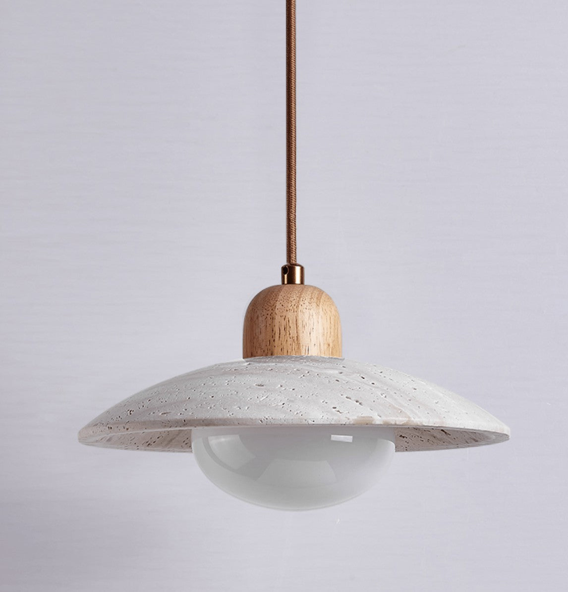 Travertine Halo Dome Pendant