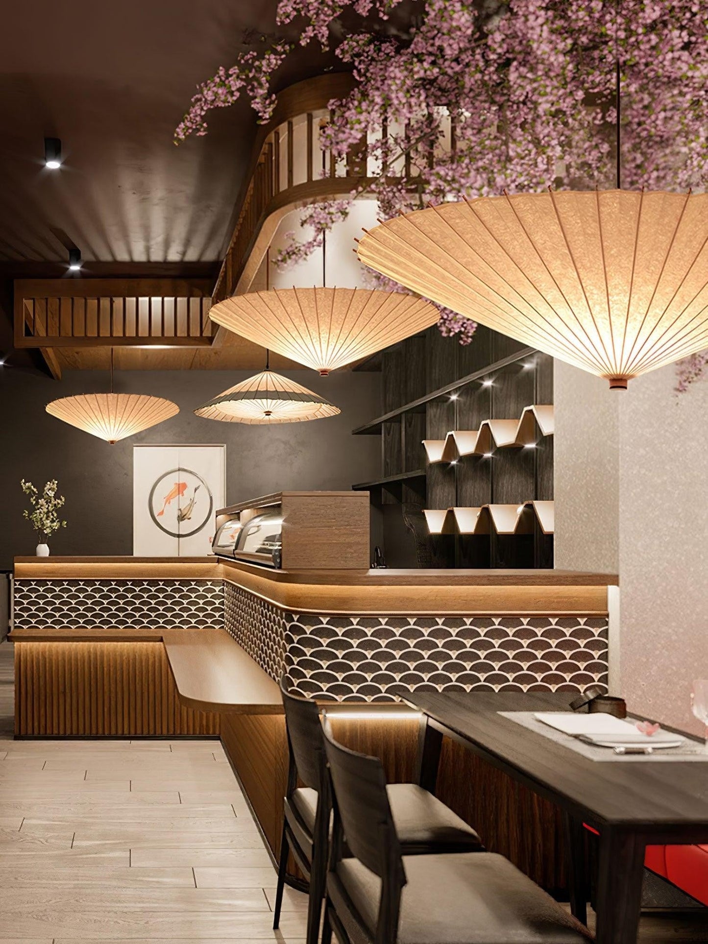 Umbrella Fabric Canopy Pendant Light