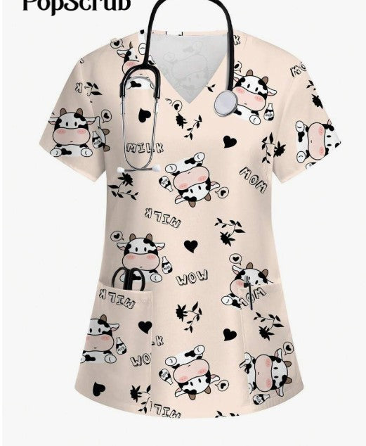 Vivora Printed Scrub Top