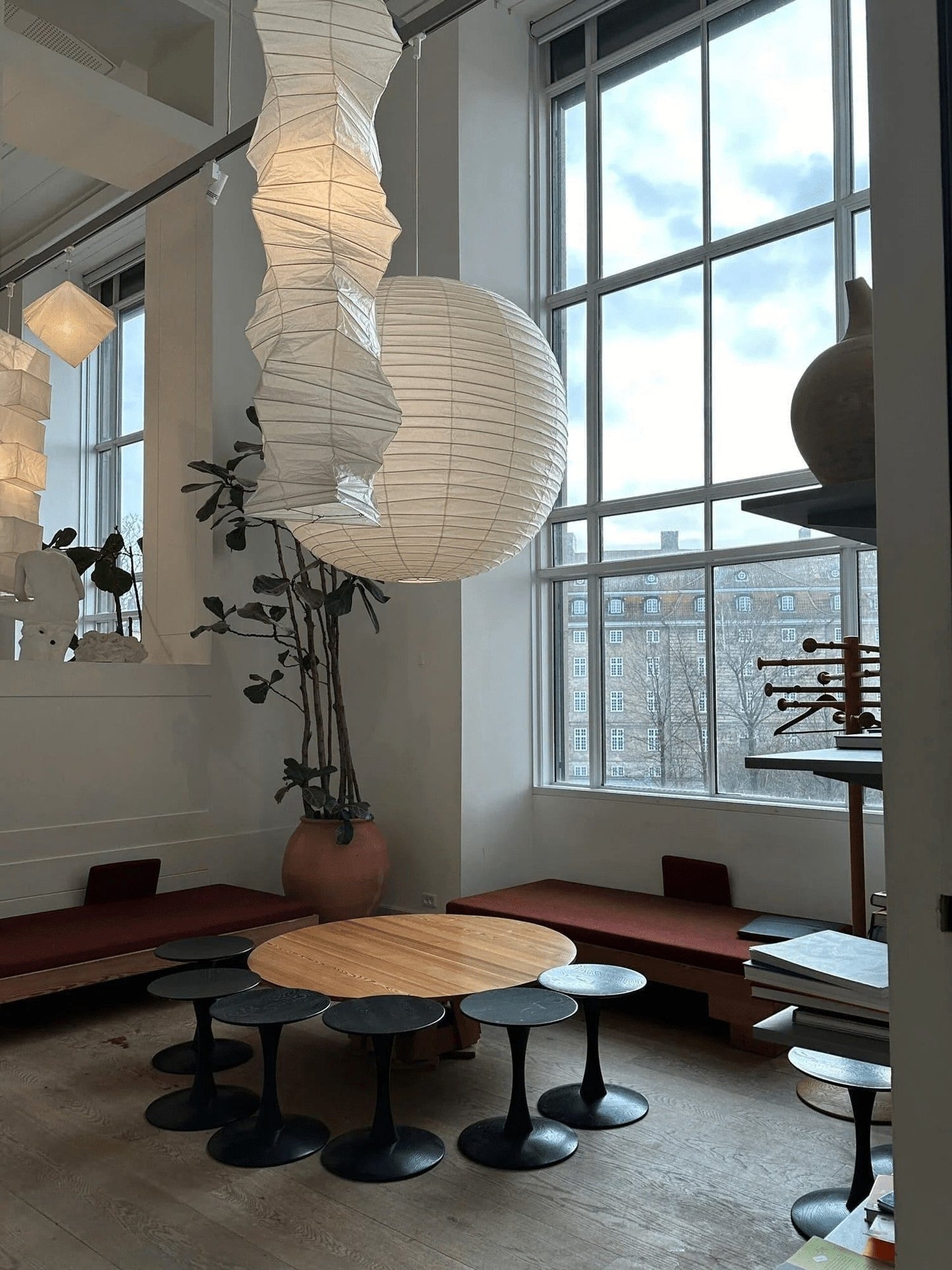 Washi Paper Sphere Pendant Light