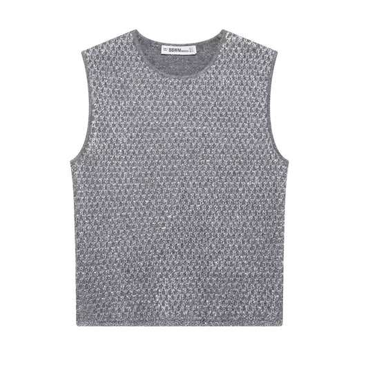 Zeyra Metallic Knit Beaded Top